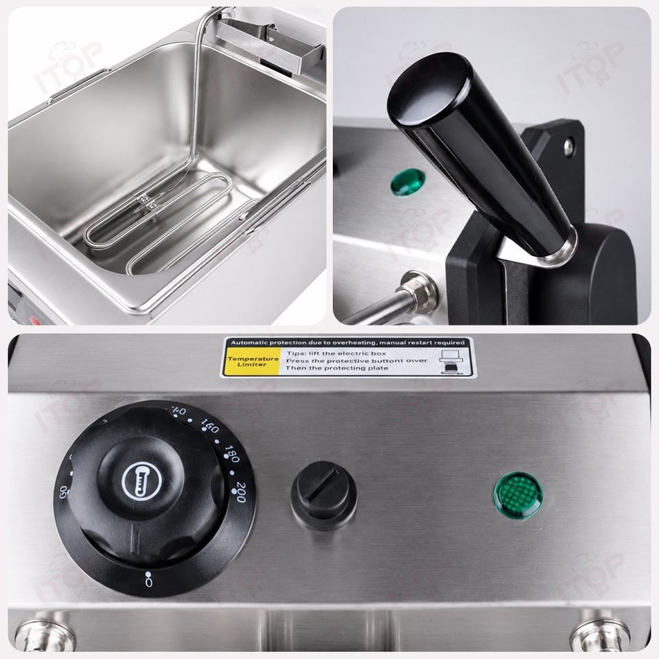 Commercial 8L Automatic Lift Electric Deep Fryer with Timer and Temperature Control
