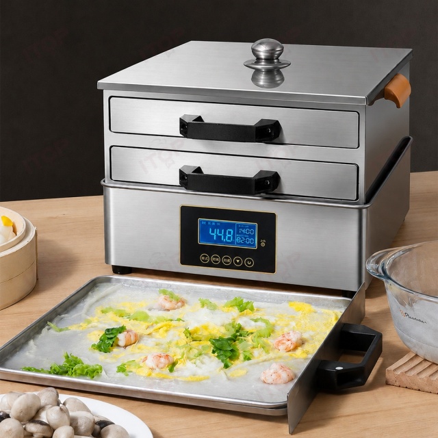 ITOP High Quality Stainless Steel Electric Rice Noodle Roll Steamer with Smart Timer & Temp Control Rice Noodle Making Machine