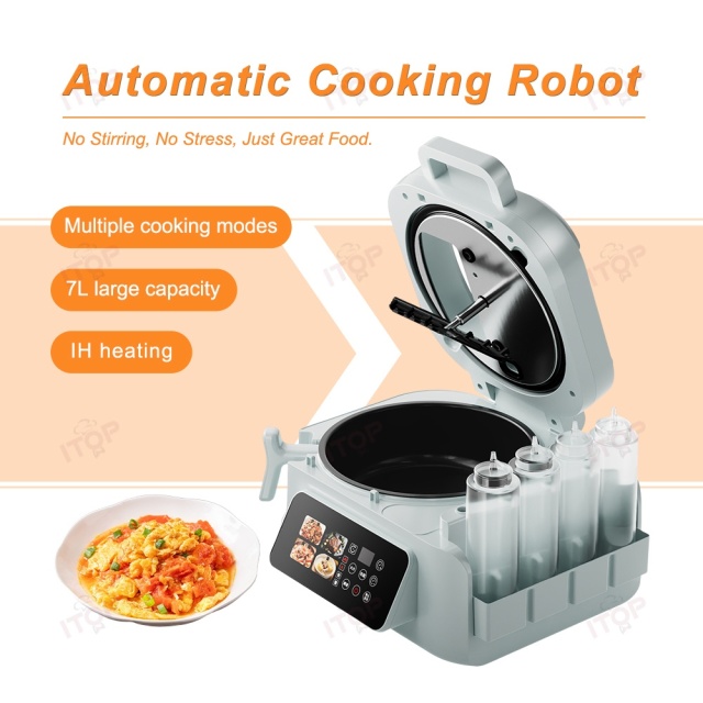 ITOP Hot Sale Multifunctional 7L Large Capacity Cooking Robot Automatic Stir Fry Machine Factory Wholesale Price