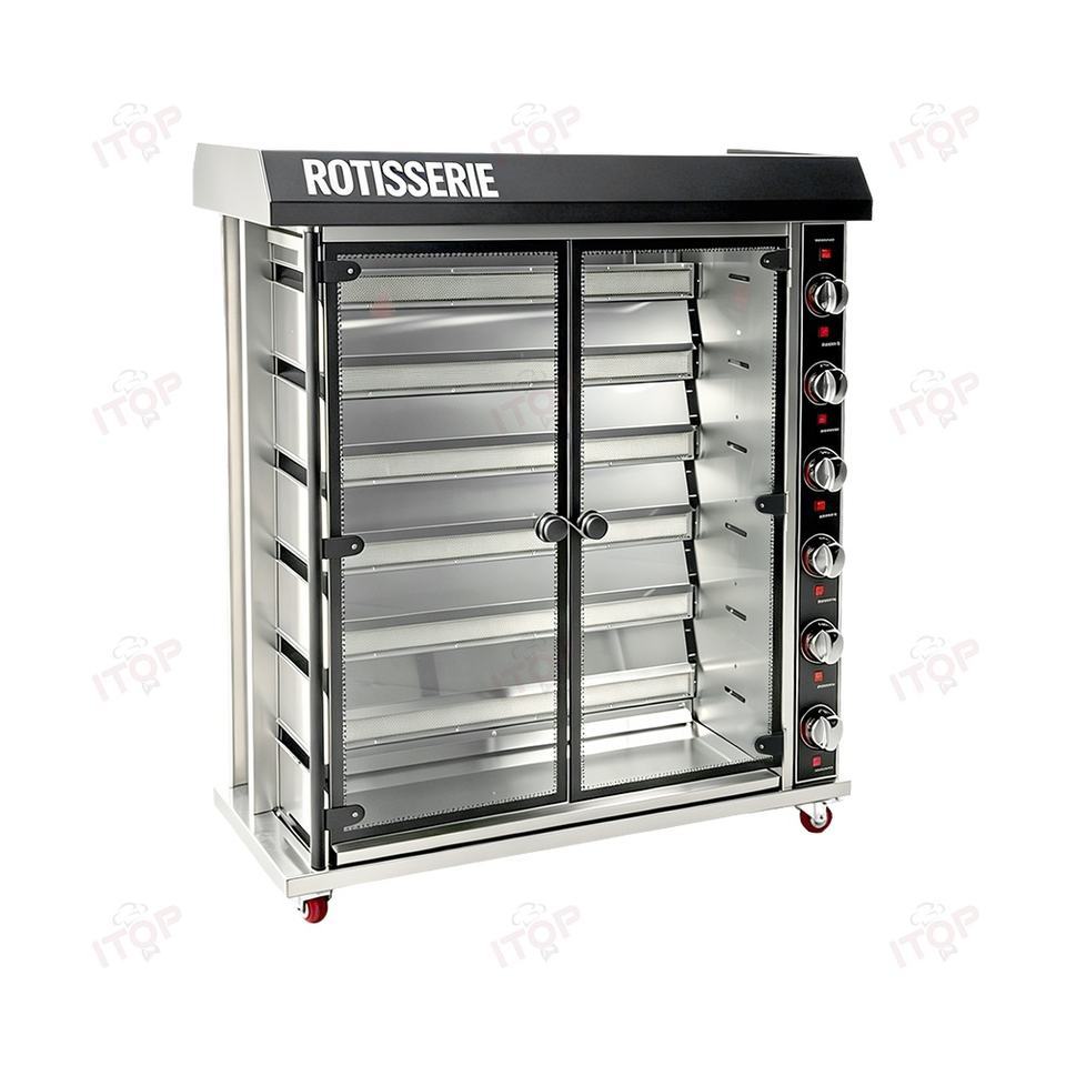 Commercial 3/6/9 Rod Electric & Gas Rotisserie Chicken Roasting Oven