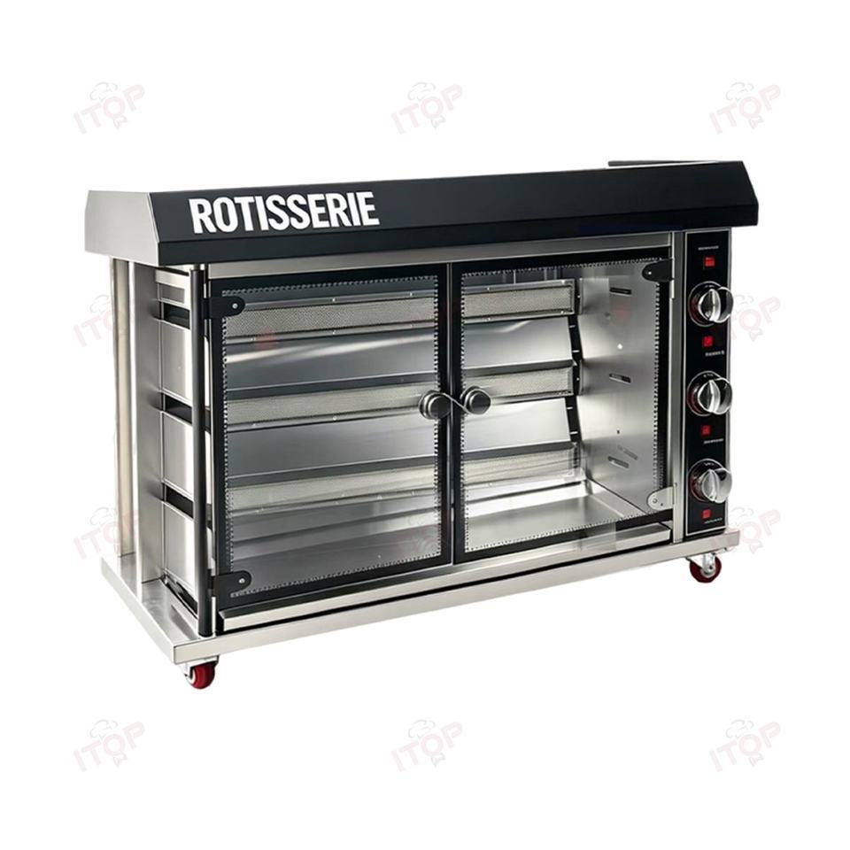 Commercial 3/6/9 Rod Electric & Gas Rotisserie Chicken Roasting Oven