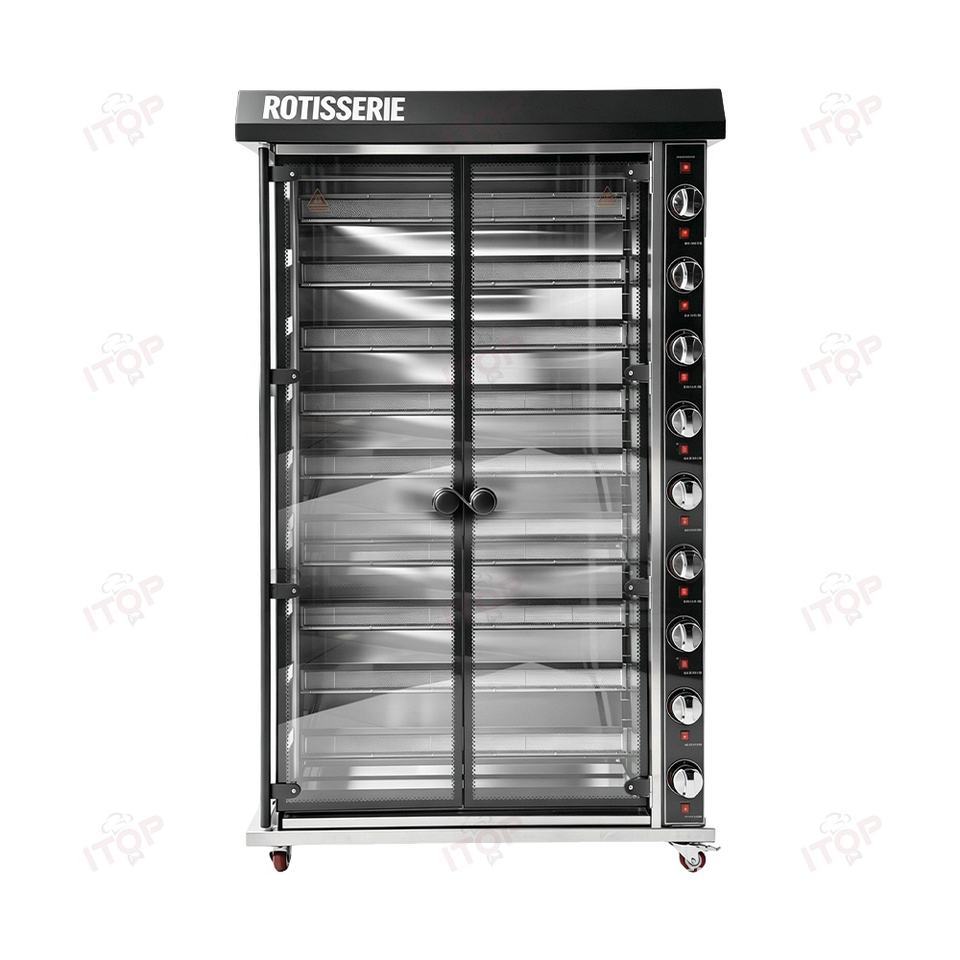 Commercial 3/6/9 Rod Electric & Gas Rotisserie Chicken Roasting Oven