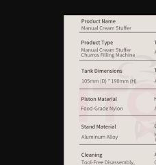 Commercial Desktop Single-Head Manual Cream & Jam Filling Machine