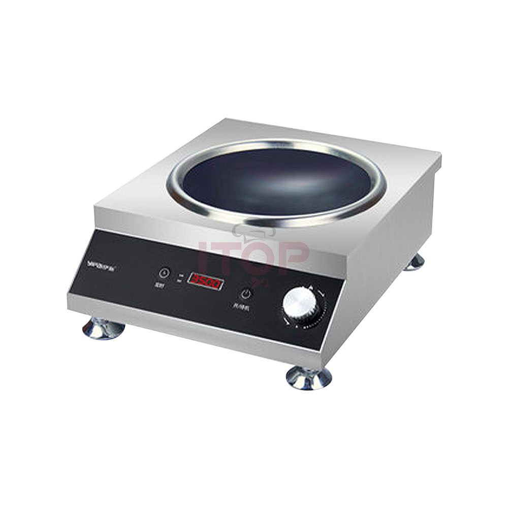 IT-CBK-ICP Commercial 3500W Induction Wok Cooktop with Iron Pot | ITOP - Product Image 3