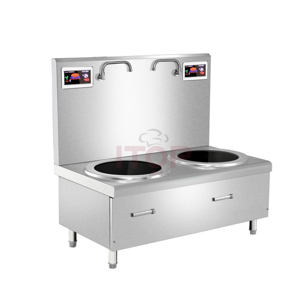 Commercial Double-Head Induction Wok & Soup Cooker | ITOP