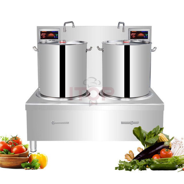 Commercial Double-Head Induction Wok & Soup Cooker | ITOP