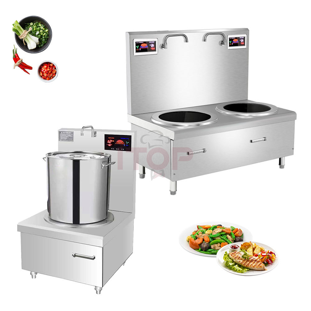 Commercial Double-Head Induction Wok & Soup Cooker | ITOP