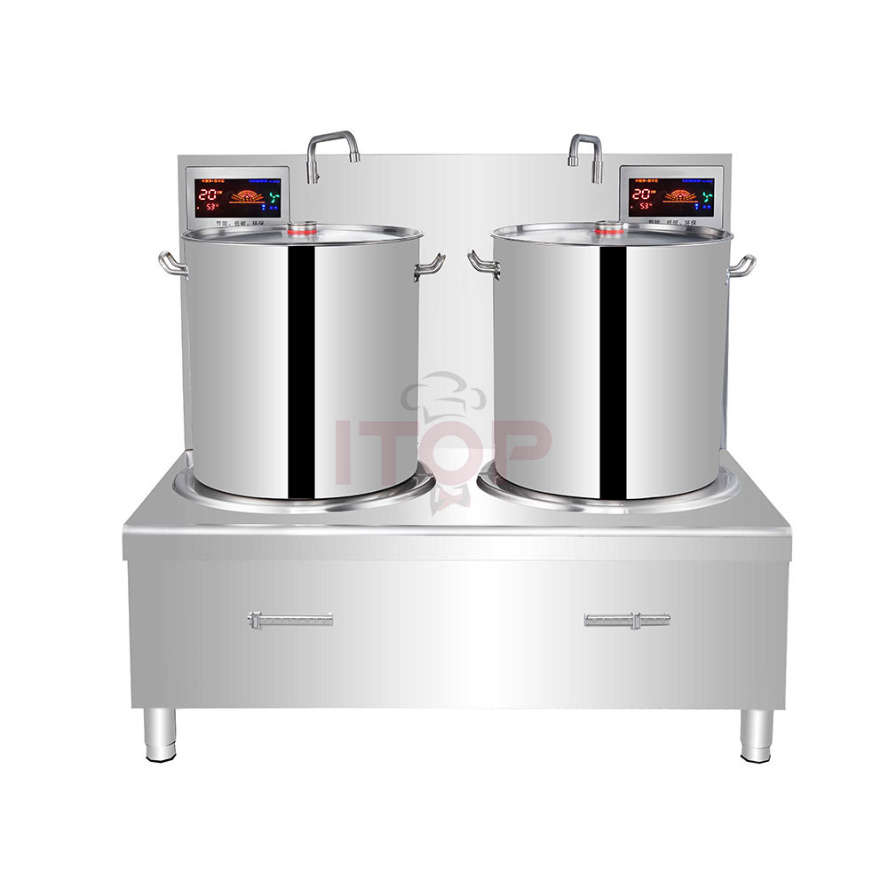 Commercial Double-Head Induction Wok & Soup Cooker | ITOP