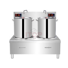 Commercial Double-Head Induction Wok & Soup Cooker | ITOP