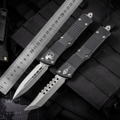 Microtech Combat Troodon AUTO OTF Knife 3.75" M390 Dagger Blade, Aluminum Handles