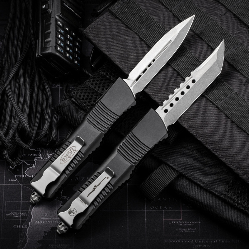 Microtech Combat Troodon AUTO OTF Knife 3.75" M390 Dagger Blade, Aluminum Handles