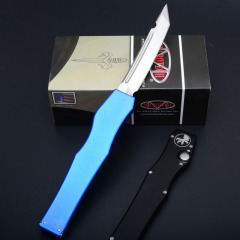 Microtech Customs Marfione Halo V OTF AUTO Knife 4.17" ELmax Tanto Blade, Aluminum Alloy Handles