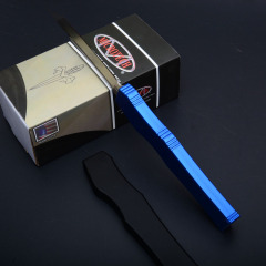 Microtech Customs Marfione Halo V OTF AUTO Knife 4.17" ELmax Tanto Blade, Aluminum Alloy Handles