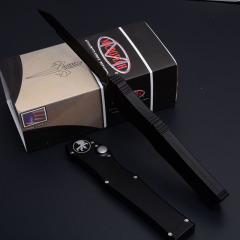 Microtech Customs Marfione Halo V OTF AUTO Knife 4.17" ELmax Tanto Blade, Aluminum Alloy Handles