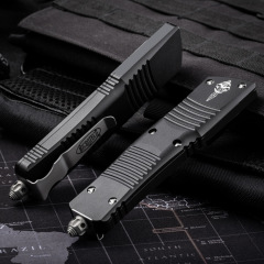 Microtech Combat Troodon AUTO OTF Knife 3.75" M390 Dagger Blade, Aluminum Handles