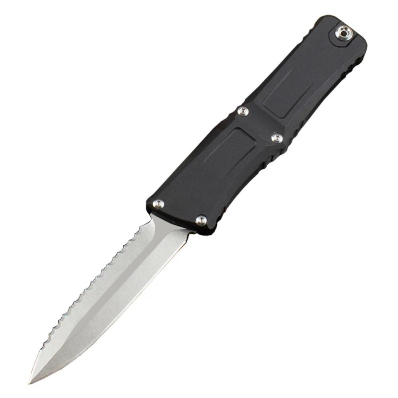 Microtech Combat Troodon Gen III AUTO OTF Knife 3.85" M390MK Stonewashed Double Edge Dagger Blade, Deep Aluminum Handles