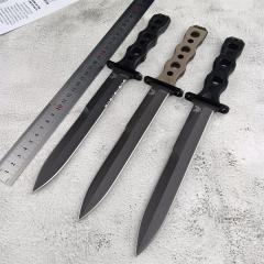 Benchmade 185BK SOCP Fixed Blade Knife 7.08" CPM-3V Black Double Edge Plain Dagger Blade, Black G10 Handles