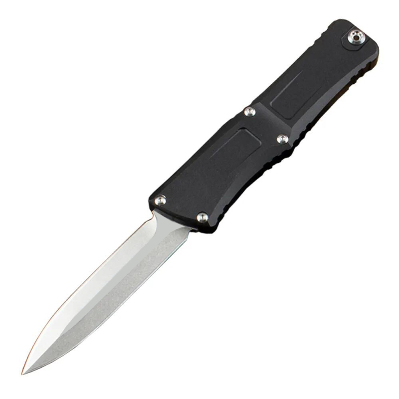 Microtech Combat Troodon Gen III AUTO OTF Knife 3.85" M390MK Stonewashed Double Edge Dagger Blade, Deep Aluminum Handles