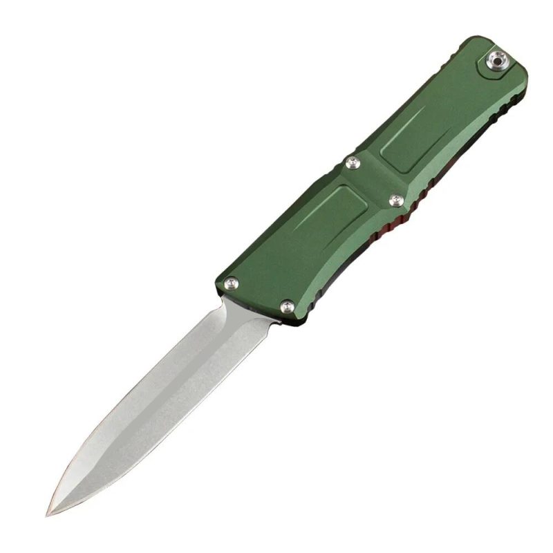 Microtech Combat Troodon Gen III AUTO OTF Knife 3.85" M390MK Stonewashed Double Edge Dagger Blade, Deep Aluminum Handles