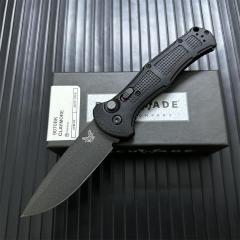 Benchmade 9070BK Claymore AUTO Folding Knife 3.81" CPM-D2 Drop Point Plain Blade, Grivory Handles 9070-1