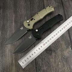 Benchmade 9070BK Claymore AUTO Folding Knife 3.81" CPM-D2 Drop Point Plain Blade, Grivory Handles 9070-1