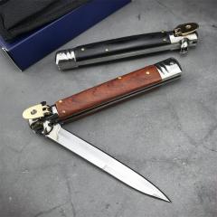 Italy Classical 9'' AKC OTF AUTO Knife 4.21" 440C Steel Blade, Color wood Handles