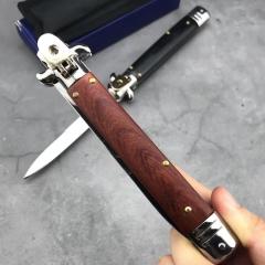 Italy Classical 9'' AKC OTF AUTO Knife 4.21" 440C Steel Blade, Color wood Handles