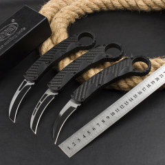 Microtech Claw Karambit AUTO OTF Knife 2.87" 440c Blade, Carbon Finer+Zinc Aluminum Alloy Handles