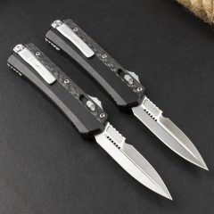 Microtech 184-10AP Glykon AUTO OTF Knife 3.62" M390 Blade, Carbon Fiber+Aviation Aluminum Handles