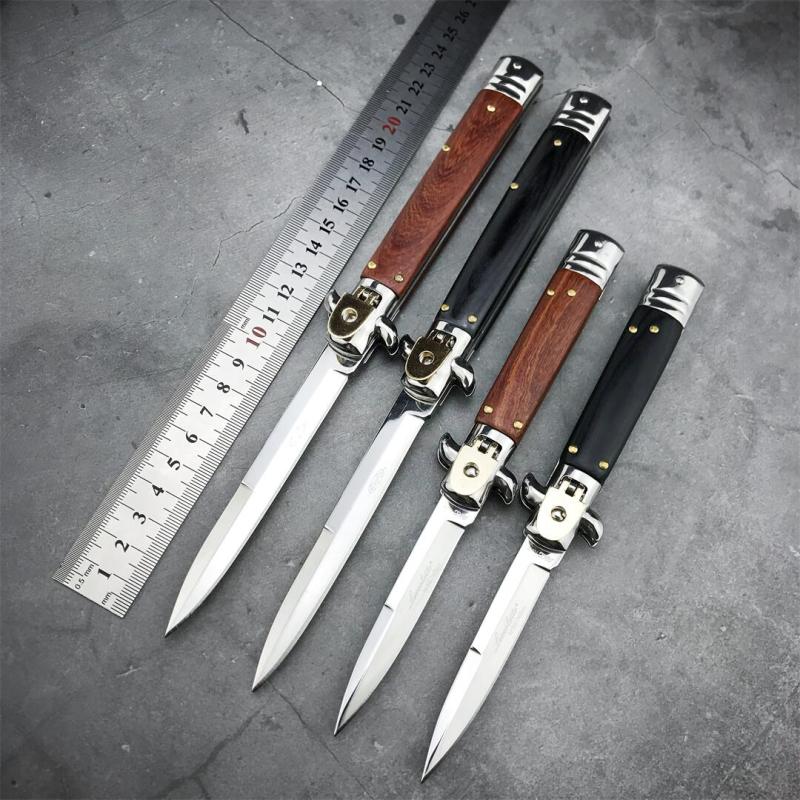 Italy Classical 9'' AKC OTF AUTO Knife 4.21" 440C Steel Blade, Color wood Handles