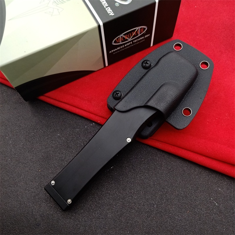 Microtech Customs Marfione Halo V OTF AUTO Knife 4.17" Black ELmax Blade, Aluminum Alloy Handles