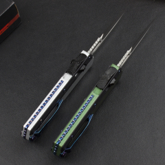 Microtech Glykon AUTO OTF Knife 3.58" D2 Blade, G10+Zinc Alloy Handles