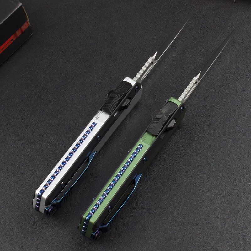 Microtech Glykon AUTO OTF Knife 3.58" D2 Blade, G10+Zinc Alloy Handles