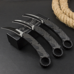 Microtech Claw Karambit AUTO OTF Knife 2.87" 440c Blade, Carbon Finer+Zinc Aluminum Alloy Handles