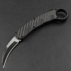 Microtech Claw Karambit AUTO OTF Knife 2.87" 440c Blade, Carbon Finer+Zinc Aluminum Alloy Handles