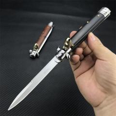 Italy Classical 9'' AKC OTF AUTO Knife 4.21" 440C Steel Blade, Color wood Handles