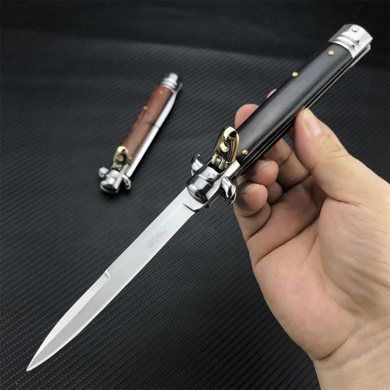Italy Classical 9'' AKC OTF AUTO Knife 4.21" 440C Steel Blade, Color wood Handles