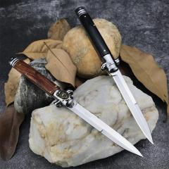 Italy Classical 9'' AKC OTF AUTO Knife 4.21" 440C Steel Blade, Color wood Handles