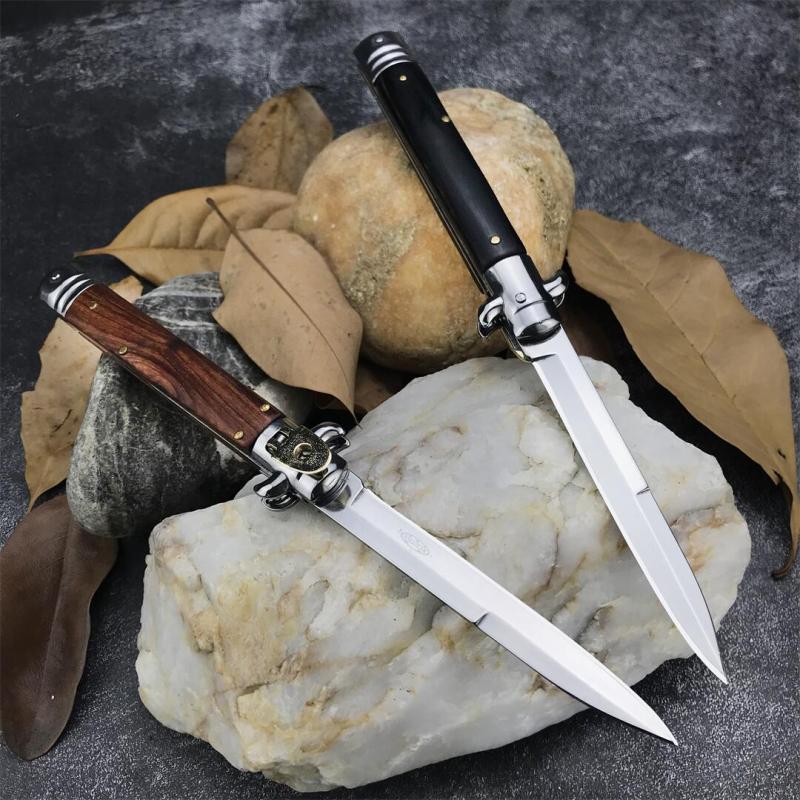 Italy Classical 9'' AKC OTF AUTO Knife 4.21" 440C Steel Blade, Color wood Handles