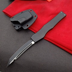 Microtech Customs Marfione Halo V OTF AUTO Knife 4.17" Black ELmax Blade, Aluminum Alloy Handles