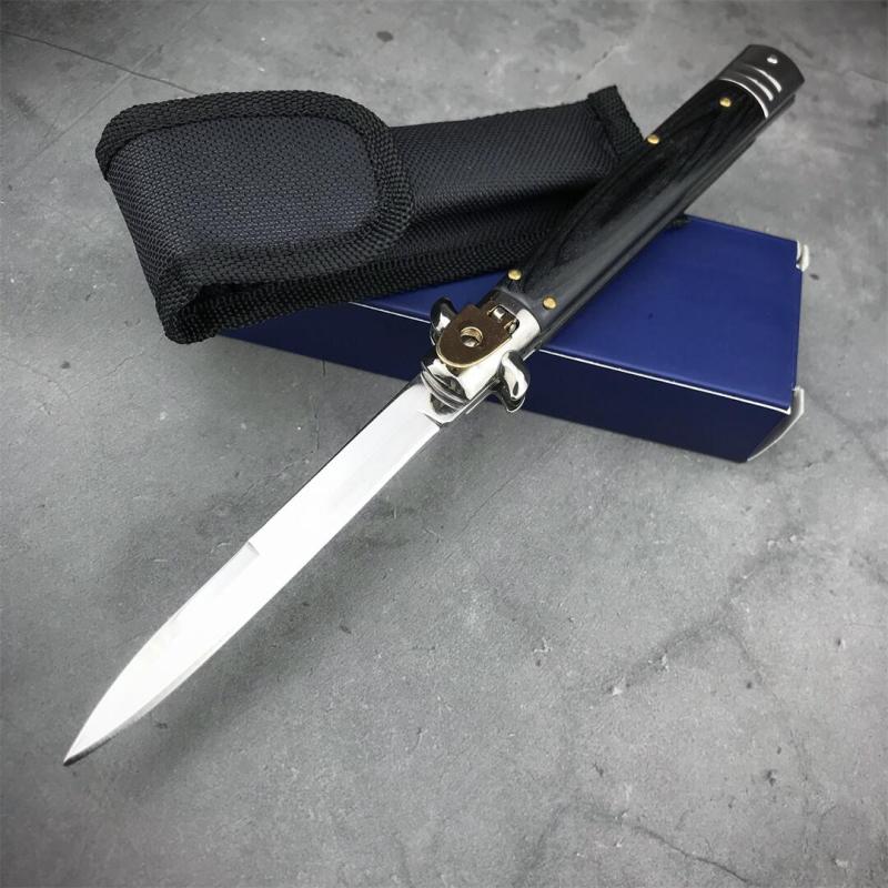 Italy Classical 9'' AKC OTF AUTO Knife 4.21" 440C Steel Blade, Color wood Handles