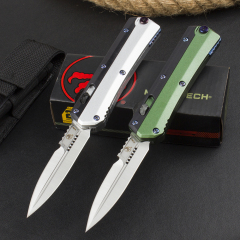 Microtech Glykon AUTO OTF Knife 3.58" D2 Blade, G10+Zinc Alloy Handles