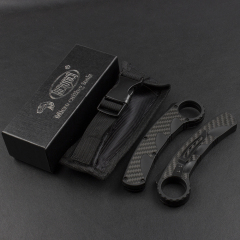 Microtech Claw Karambit AUTO OTF Knife 2.87" 440c Blade, Carbon Finer+Zinc Aluminum Alloy Handles