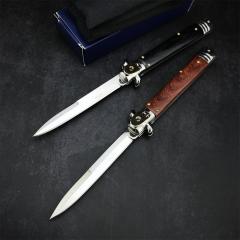 Italy Classical 9'' AKC OTF AUTO Knife 4.21" 440C Steel Blade, Color wood Handles