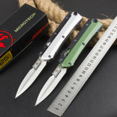 Microtech Glykon AUTO OTF Knife 3.58" D2 Blade, G10+Zinc Alloy Handles