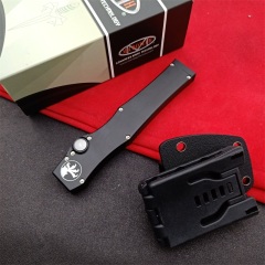 Microtech Customs Marfione Halo V OTF AUTO Knife 4.17" Black ELmax Blade, Aluminum Alloy Handles