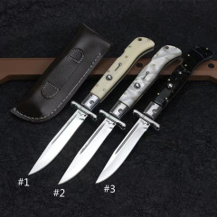 Italy AKC 11'' Godfather Stiletto Mafia OTF AUTO Knife 5.11" 440 Steel Mirror Blade, Acrylic Handles