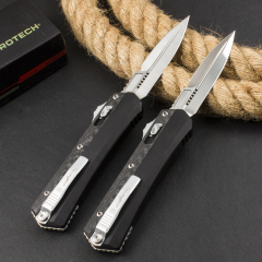 Microtech 184-10AP Glykon AUTO OTF Knife 3.62" M390 Blade, Carbon Fiber+Aviation Aluminum Handles