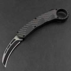Microtech Claw Karambit AUTO OTF Knife 2.87" 440c Blade, Carbon Finer+Zinc Aluminum Alloy Handles