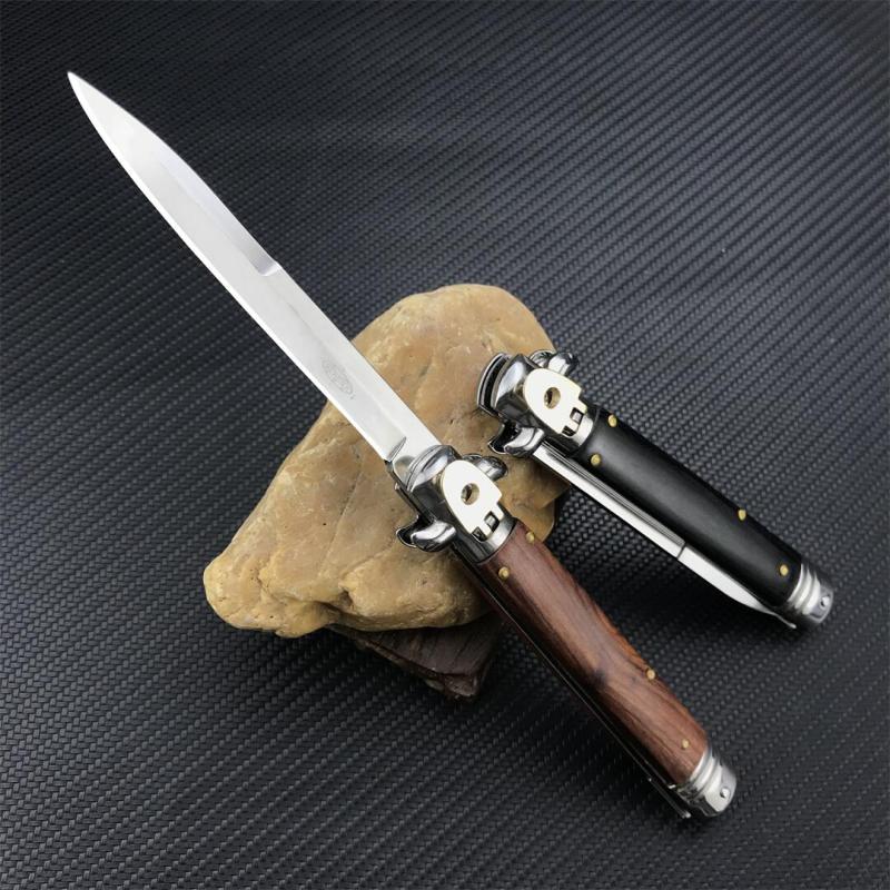 Italy Classical 9'' AKC OTF AUTO Knife 4.21" 440C Steel Blade, Color wood Handles